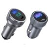 Charby Curio 2-Port 56W Car Charger Silver LED Voltage Display with USB-A and USB-C Fast Charging PD3.0 & QC4.0 for All Phones