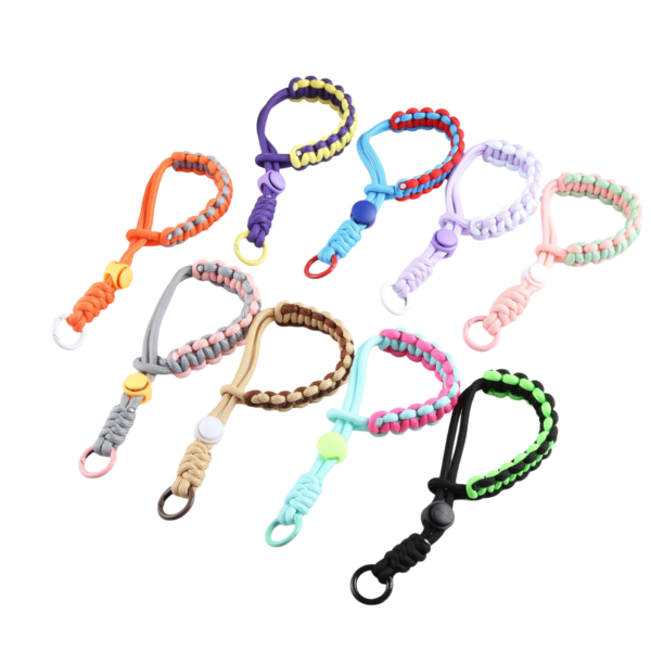 Universal Phone Braided Short Lanyard Phone Anti-lost Hand Strap (Pink Green)